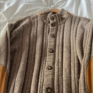 The Territory Ahead Brown Cardigan with Tan Accents